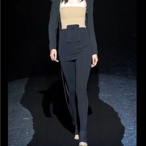 SOLD! Iconic Maison Margiela Runway Spring 2008 Black Stretch Skirt Pants